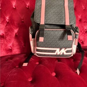 Michael Kors Black and Pink Backpack